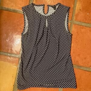 Ann Taylor Petite Black and White Blouse S